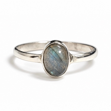 Smooth Minimalist Gemstone Sterling Silver Rings
