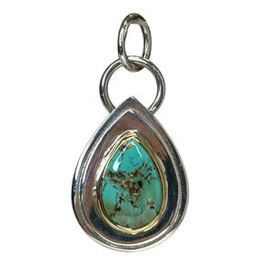 Turquoise Mixed Metal Sterling Silver Pendant