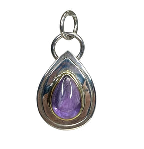 Amethyst Mixed Metal Sterling Silver Pendant