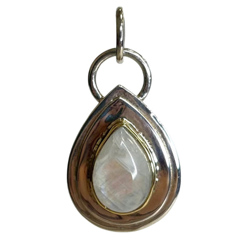 Moonstone Mixed Metal Sterling Silver Pendant