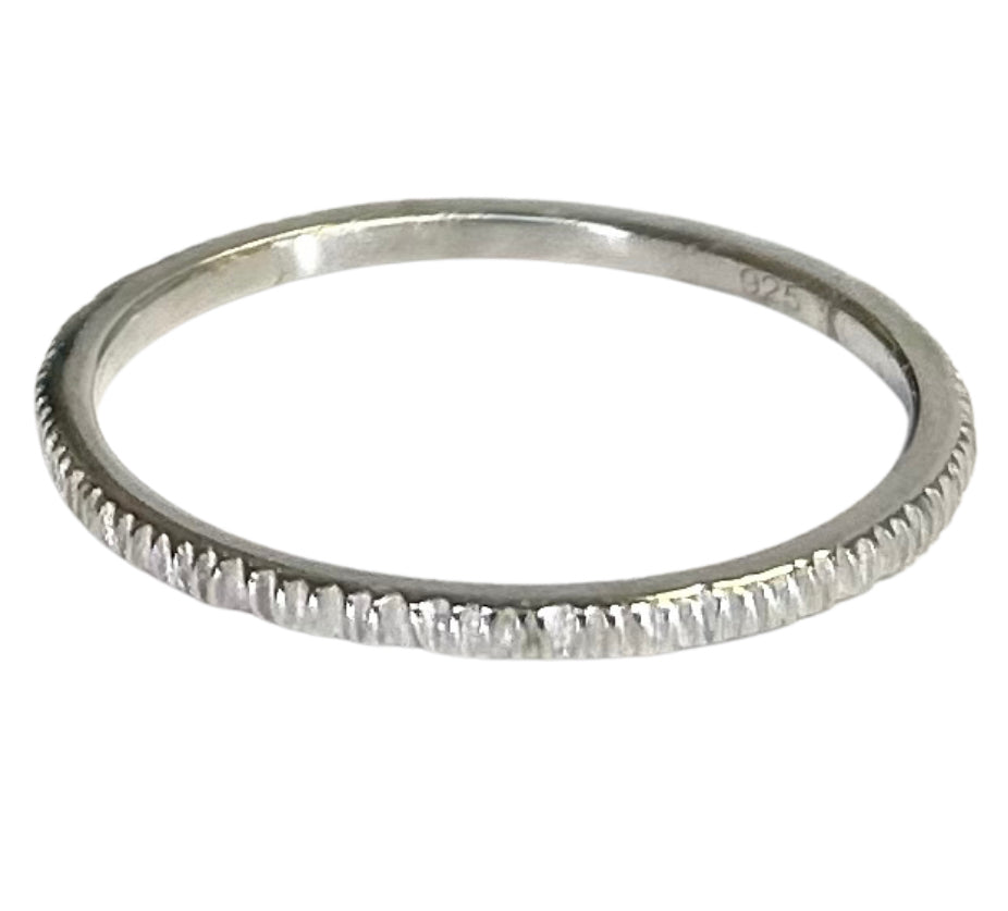 Ribbed Sterling Silver Ring
