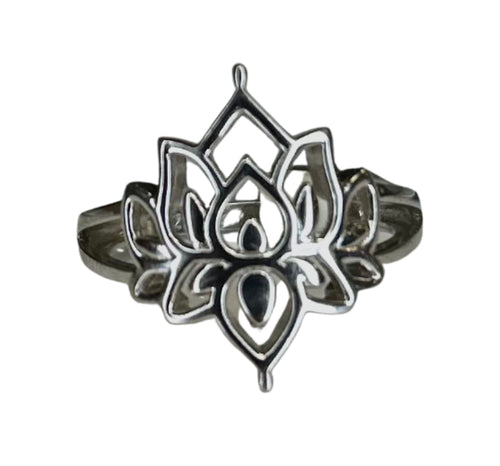 Lotus Flower Sterling Silver Ring