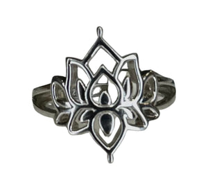 Lotus Flower Sterling Silver Ring