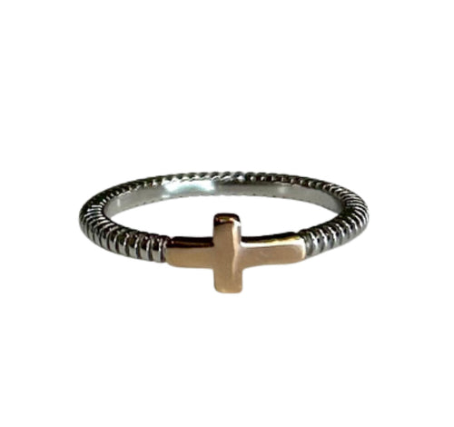 Cross Sterling Silver Mixed Metals Ring