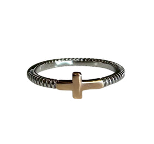 Cross Sterling Silver Mixed Metals Ring
