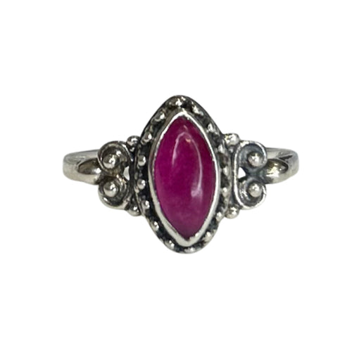 Ruby Marquise Cut Sterling Silver Ring