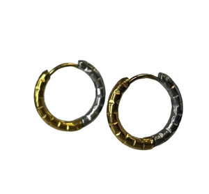 Mixed Metal Textured Hoop