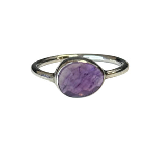 Amethyst Oval Sterling Silver Ring