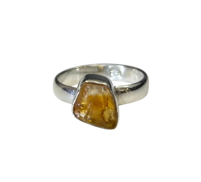 Raw Citrine Sterling Silver Ring