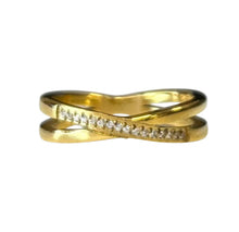 Criss Cross Rhinestone Ring