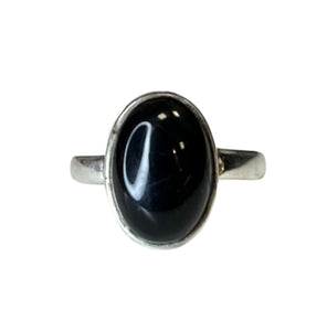 Black Obsidian Sterling Silver Ring