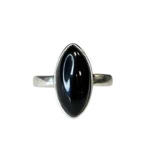 Black Obsidian Sterling Silver Ring