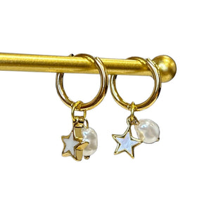 Star and Pearl Drop Hoop