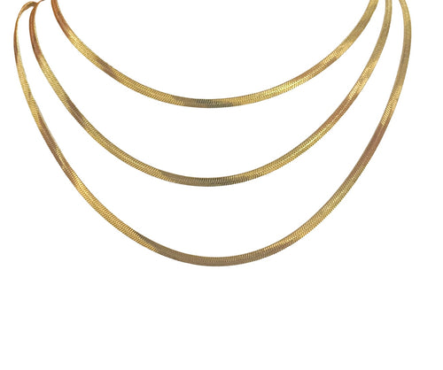 3 Layer Herringbone Chain Necklace