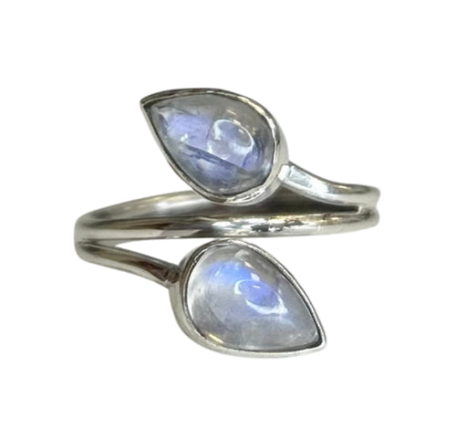 Leaf Moonstone Sterling Silver Ring