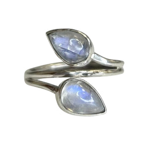 Leaf Moonstone Sterling Silver Ring