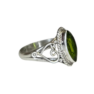 Estelle Peridot Sterling Silver Marquise Ring