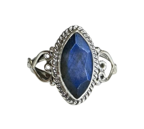 Estelle Labradorite Sterling Silver Marquise Ring