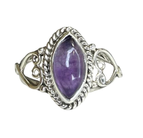 Estelle Amethyst Sterling Silver Marquise Ring