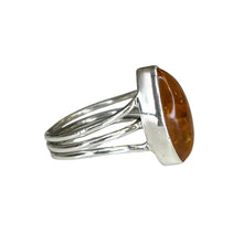 Parker Amber Sterling Silver Simple Marquise Ring