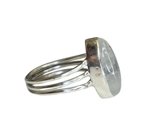 Parker Moonstone Sterling Silver Simple Marquise Ring