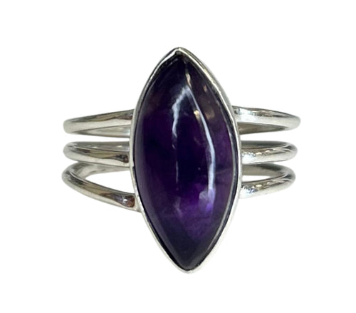 Parker Amethyst Sterling Silver Marquise Ring