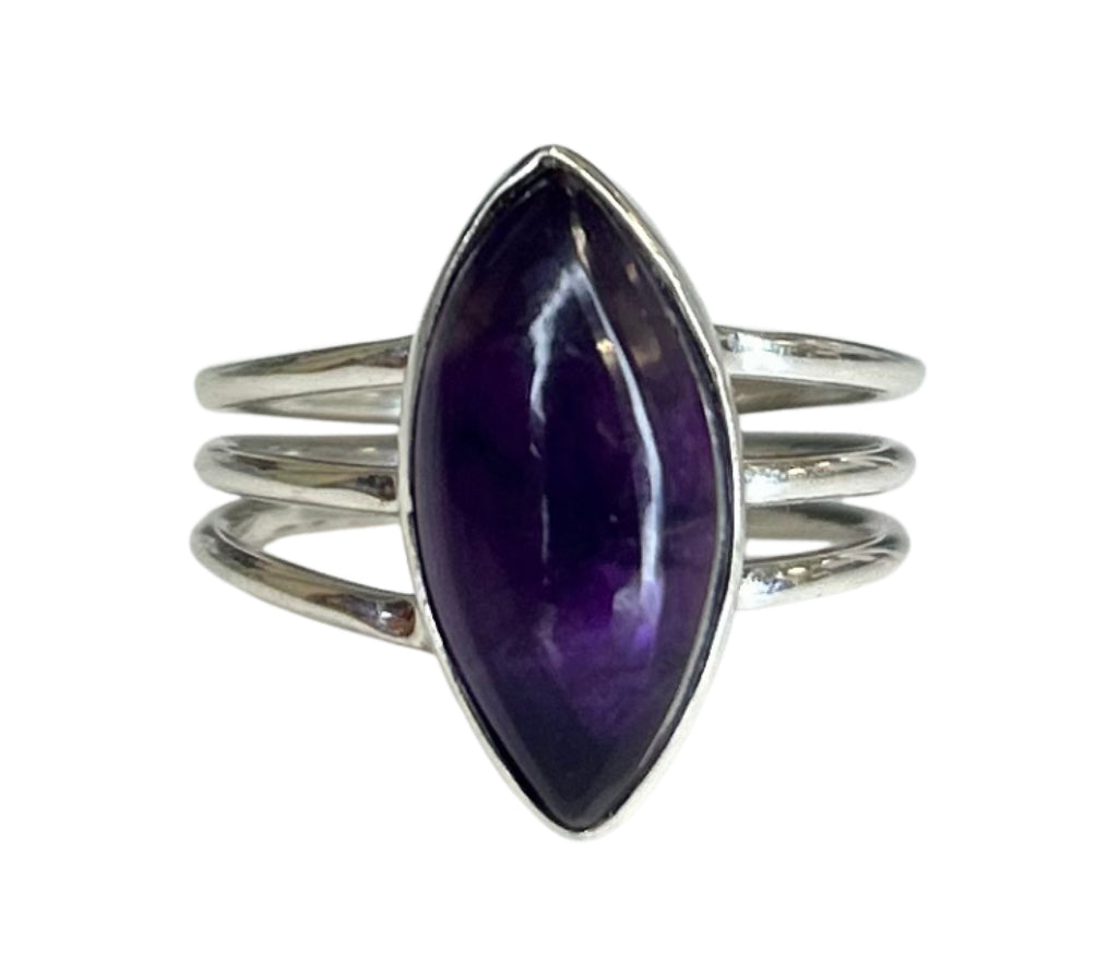 Parker Amethyst Sterling Silver Marquise Ring