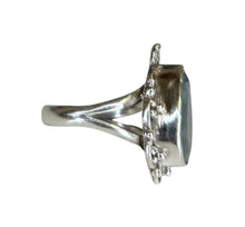 Remi Aquamarine Sterling Silver Detailed Teardrop Ring