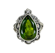 Remi Peridot Sterling Silver Detailed Teardrop Ring