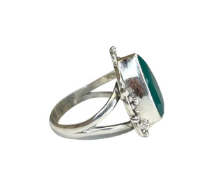 Remi Green Onyx Sterling Silver Detailed Teardrop Ring