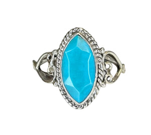 Estelle Turquoise Sterling Silver Marquise Ring