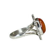 Ivy Carnelian Sterling Silver Detailed Marquise Ring