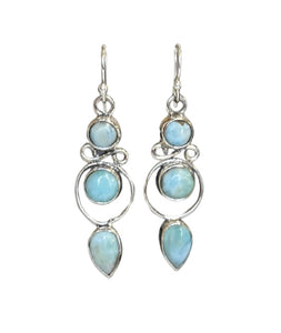 Harper Larimar Sterling Silver Earrings