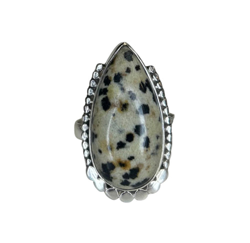 Alina Dalmatian Stone Sterling Silver Statement Ring