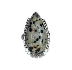 Alina Dalmatian Stone Sterling Silver Statement Ring
