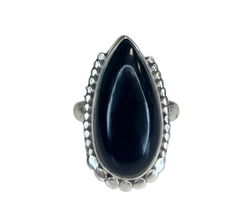 Alina Black Onyx Sterling Silver Statement Ring