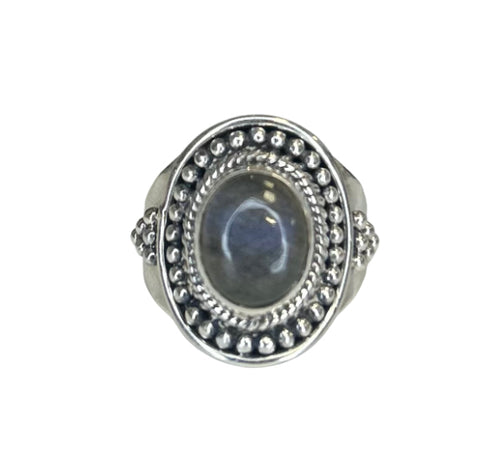 Luna Labradorite Sterling Silver Oval Ring