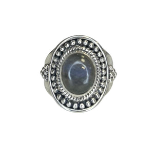 Luna Labradorite Sterling Silver Oval Ring