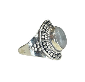 Luna Moonstone Sterling Silver Oval Ring