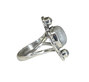 Trio Moonstone Sterling Silver Delicate Ring