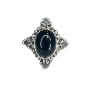 Black Onyx Sterling Silver North Star Ring