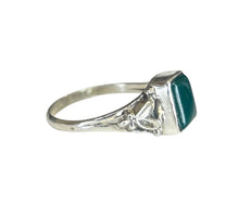 Green Onyx Sterling Silver Square Cut Ring