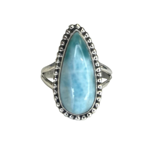 Camila Larimar Sterling Silver Teardrop Statement Ring