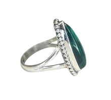Camila Malachite Sterling Silver Teardrop Statement Ring