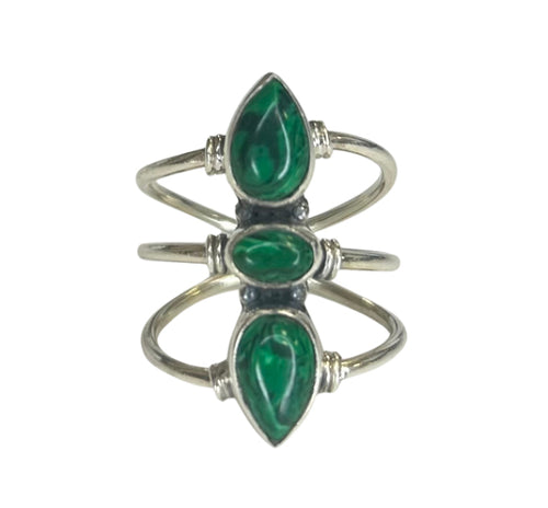 Riley Malachite Sterling Silver Ring