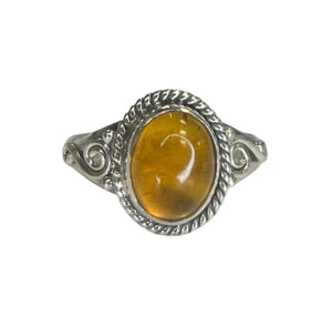 Serenity Amber Sterling Silver Ring