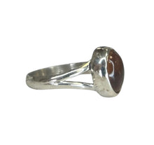 Skylar Amber Sterling Silver Oval Ring