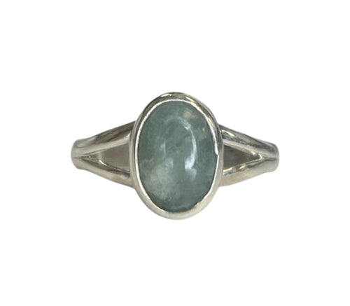 Skylar Aquamarine Sterling Silver Oval Ring