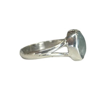 Skylar Aquamarine Sterling Silver Oval Ring