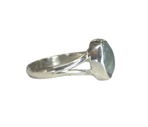 Skylar Aquamarine Sterling Silver Oval Ring